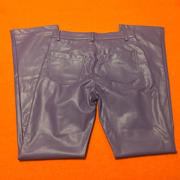 Zara purple faux leather low rise trousers NWT - Picture 9 of 9